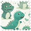 Roarsome, Green - Roman Blind